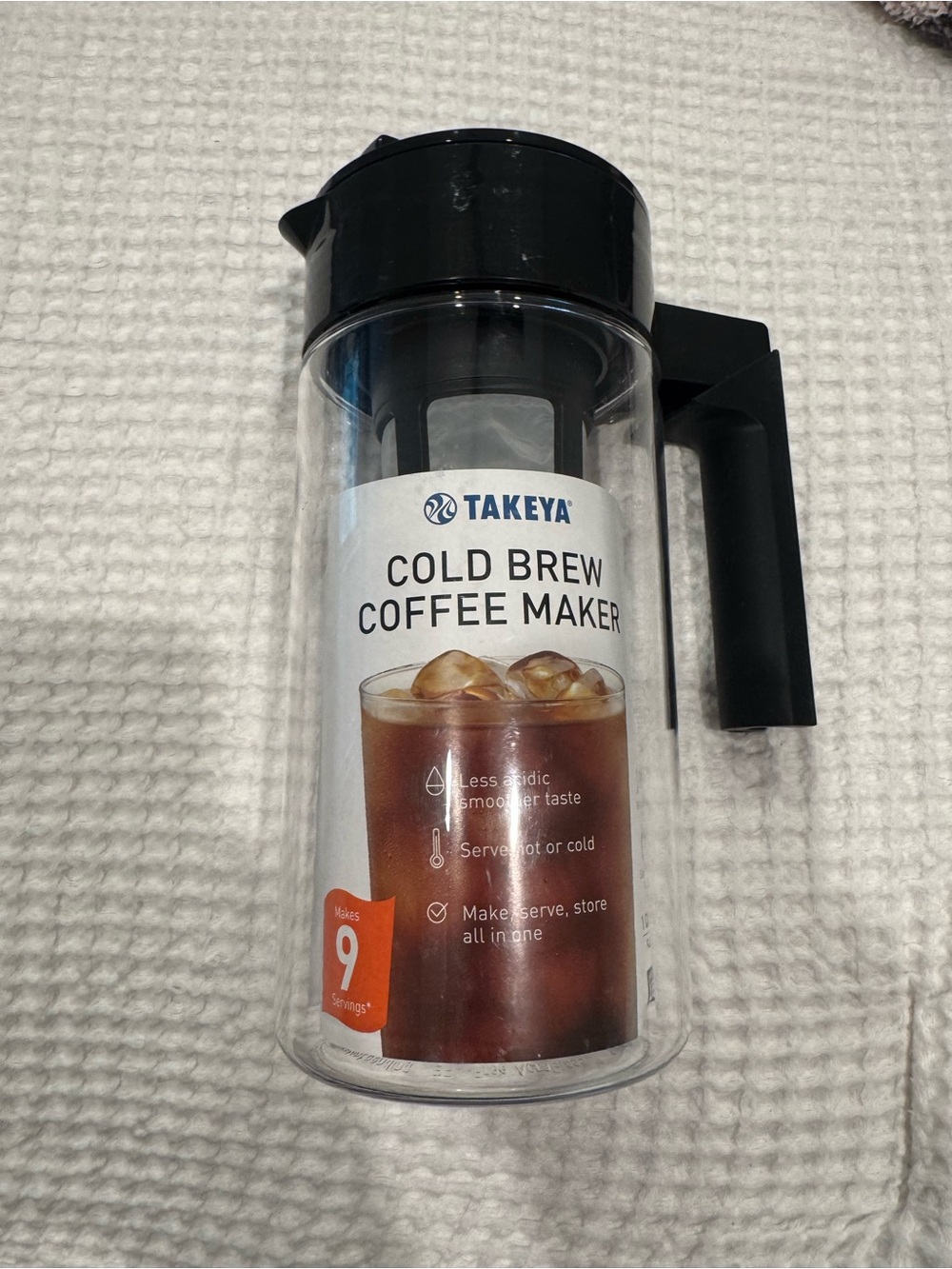 Takeya Black Cold Brew Coffee Maker - Durable Glass Pitcher